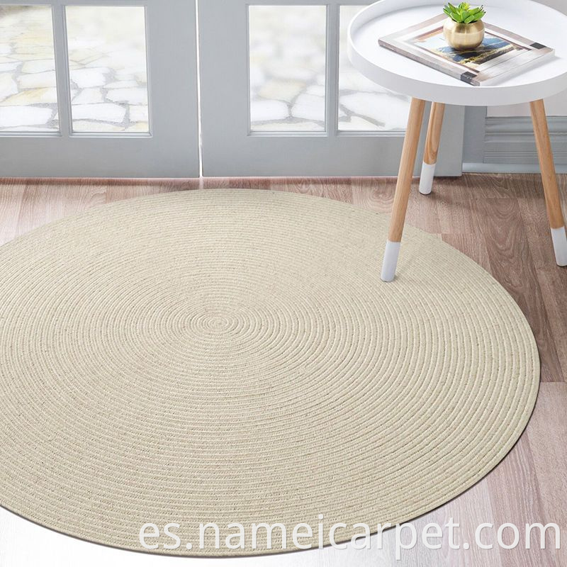 White Natural Jute Hemp Braided Woven Round Carpet Area Rug Floor Mats 373